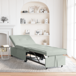 vidaXL Sofa Lova 3-in-1 Ištraukiamas Dizainas Šviesiai Pilka Aksominė