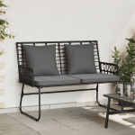 Sodo suolas su pagalve Juoda, Antracito 113 x 69 x 83 cm