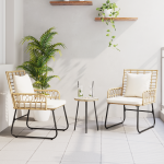 Sodo valgomojo komplektas su pagalve 3 pcs Juoda, Antracito