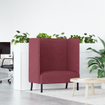 vidaXL aukštai atlošai sofa vyno raudonos 109x56x121 cm audinys