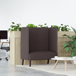 vidaXL aukštas atlošas sofa tamsiai ruda 109x56x121 cm audinys