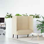 vidaXL aukštos atlošo sofa kreminė 109x56x121 cm audinys