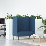 vidaXL Aukšta sofa Mėlyna 109x56x121 cm Audinys