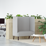 vidaXL Aukštos nugarėlės sofa Šviesiai pilka 109x56x121 cm Audinys