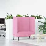 vidaXL aukšto atlošo sofa rožinė 109x56x121 cm audinys