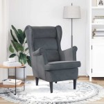 Fotelis Tamsiai pilka 71 x 92 x 91 cm Aksomas