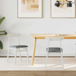 Valgomasis krėslas 2 pcs Balta ir pilka Kietas gumos medis