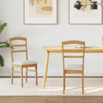 Valgomasis krėslas 2 pcs Natūralus ir šviesus