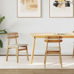 Valgomasis krėslas 2 pcs Natūralus ir šviesus