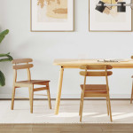 Valgomasis krėslas 2 pcs Natūrali Kietas gumos medis