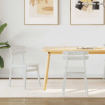 Valgomasis krėslas 2 pcs Balta Kietas gumos medis