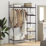 Atvira spinta su lentyna Juoda 104,5 x 45 x 172 cm Plienas