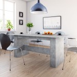 vidaXL Valgomojo stalas, betono pilkas, 180x90x76cm, apdirbta mediena