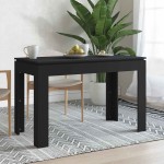 vidaXL Valgomojo stalas, juodos spalvos, 120x60x76cm, apdirbta mediena