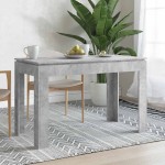 vidaXL Valgomojo stalas, betono pilkas, 120x60x76cm, apdirbta mediena
