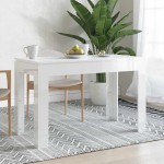 vidaXL Valgomojo stalas, baltos spalvos, 120x60x76cm, apdirbta mediena