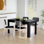 vidaXL Valgomojo stalas, juodos spalvos, 140x74,5x76cm, MDP