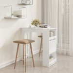 vidaXL Baro stalas su lentyna, baltas, 102x50x103,5cm, mediena