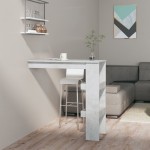 vidaXL Sieninis baro staliukas, pilkas, 102x45x103,5cm, mediena