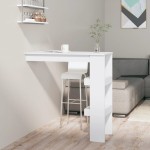 vidaXL Sieninis baro staliukas, baltas, 102x45x103,5cm, mediena