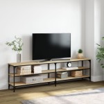 vidaXL Televizoriaus spintelė, ąžuolo, 180x30x50cm, mediena ir metalas