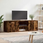TV spintelė, dūminio ąžuolo, 120x34x37cm, apdirbta mediena