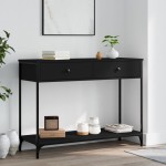 vidaXL Konsolinis staliukas, juodas, 100x34,5x75cm, apdirbta mediena