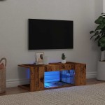 televizoriaus spintelė su LED lemputėmis Old Wood