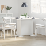 vidaXL Valgomojo stalas Baltas 110x60x75 cm Iš inžinerinės medienos