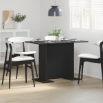 vidaXL Valgomojo stalas Juodas 100x60x75 cm Inžinierinė mediena
