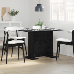 vidaXL Valgomojo stalas Juoda 110x60x75 cm Inžinerinė mediena