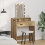 vidaXL Kosmetinis staliukas su LED šviesom Artisan ąžuolo 79x41x140 cm