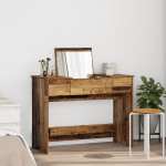 vidaXL makiažo stalas su veidrodžiu Senas medis 100x45x76 cm