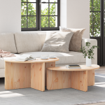 Kavos staliukas 2 pcs Natūralus 79 x 39.5 x 40 cm