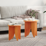 Kavos staliukas 2 pcs Vaško ruda 41.5 x 41.5 x 44 cm