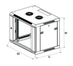 EXTRALINK 12U 600X600 AZH sieninė spintelė sūpynės tipo pilka