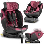 Automobilinė kėdutė Nukido Prestige Line juoda-rožinė 0-36 kg ISOFIX