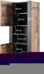 Cama Meble WOOD knygų lentyna 65x40x170 wotan ąžuolas + antracitas