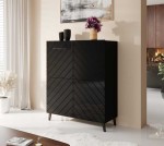 Cama Meble ABETO lentyna 100.5x40xA121.5 juoda/blizgi juoda